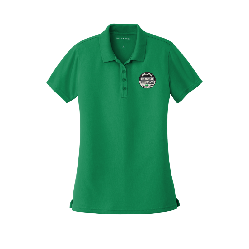 Bright Kelly Green Women's WSB National Financial Literacy Campaign Polo