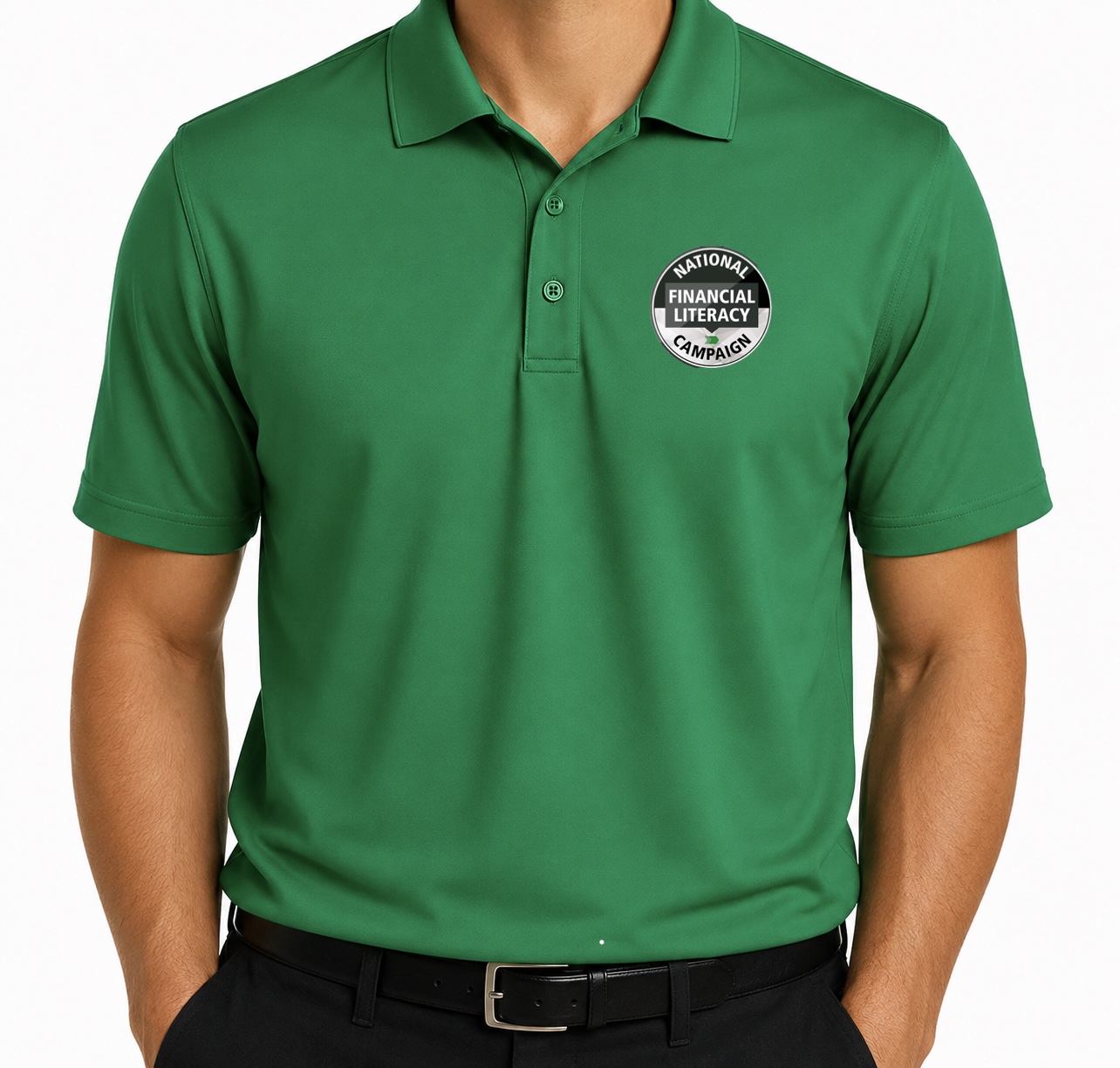 Green Men's WSB National Financial Literacy Campaign Polo