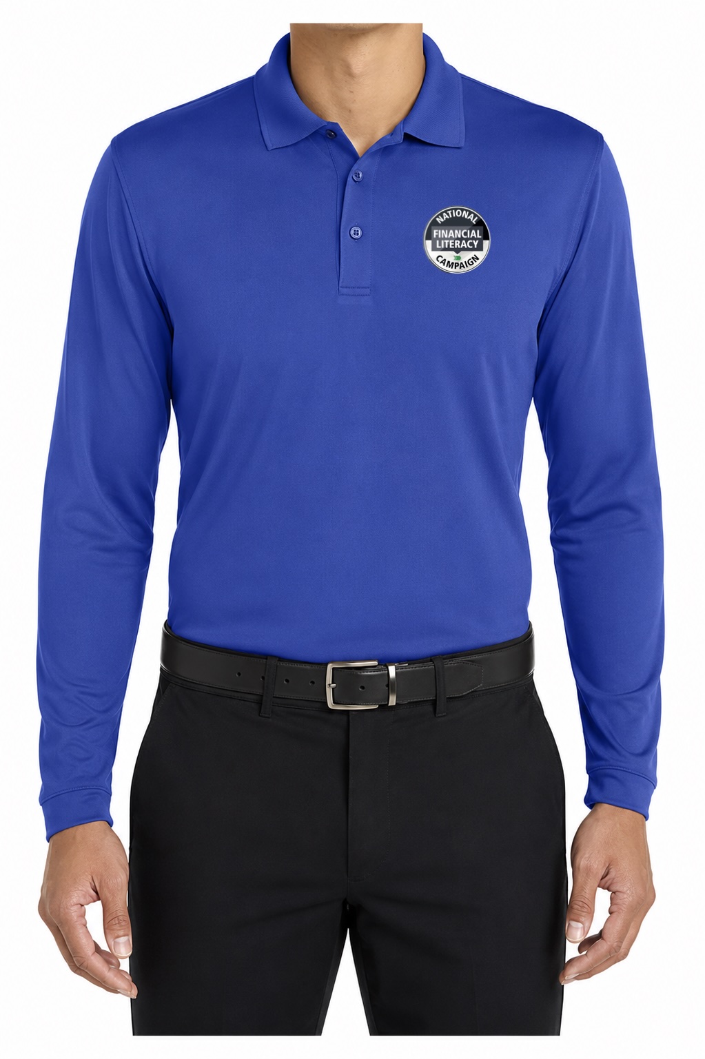 Men's WSB National Financial Literacy Campaign Long Sleeve Polo